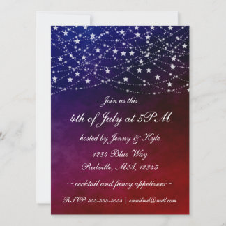 Invitación Elegante 4 de julio Twinkle ilumina a Fiesta de es