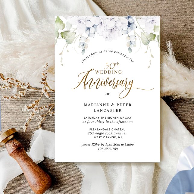 Invitación Elegante 50º (o otro) aniversario de bodas (Subido por el creador)