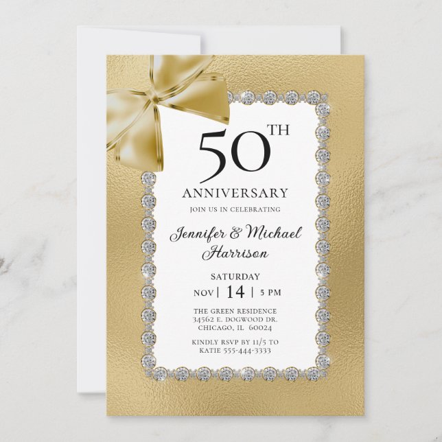 Invitación Elegante 50° aniversario (Anverso)
