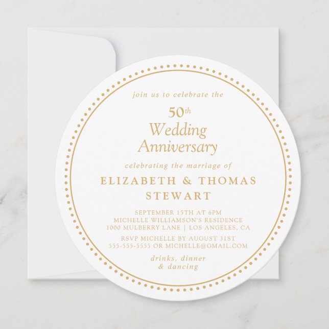 Invitación Elegante 50° Aniversario Boda (Anverso)