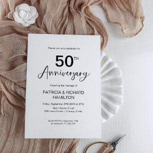 Invitación Elegante 50° aniversario Boda