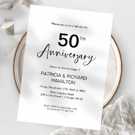 Invitación Elegante 50° aniversario Boda