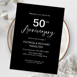 Invitación Elegante 50° aniversario Boda