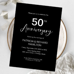 Invitación Elegante 50° aniversario Boda