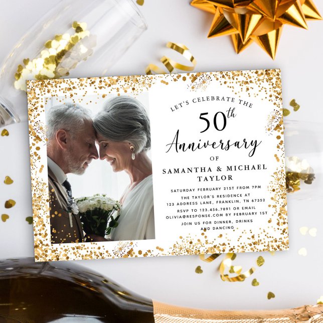 Invitación Elegante 50° Aniversario Boda (Subido por el creador)
