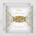 Invitación Elegante 50° Aniversario Boda Oro Blanco<br><div class="desc">Elegante Fiesta del evento de oro blanco,  cumpleaños,  fiesta de celebración,  50° aniversario de Boda. Personalizar con sus propios detalles.</div>