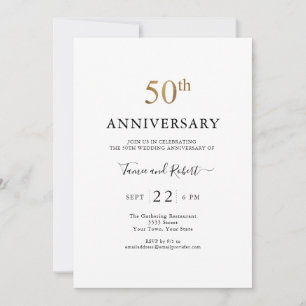 Invitación Elegante 50 Aniversario de Boda