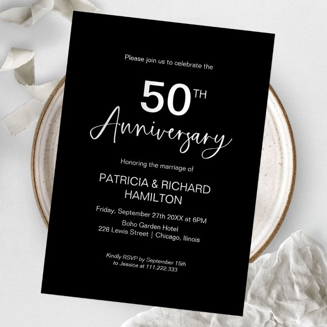 Invitación Elegante 50 Aniversario de Boda (Subido por el creador)