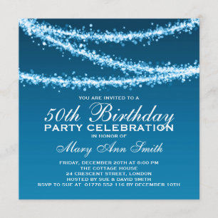 Invitación Elegante 50° aniversario de fiesta de cumpleaños, 
