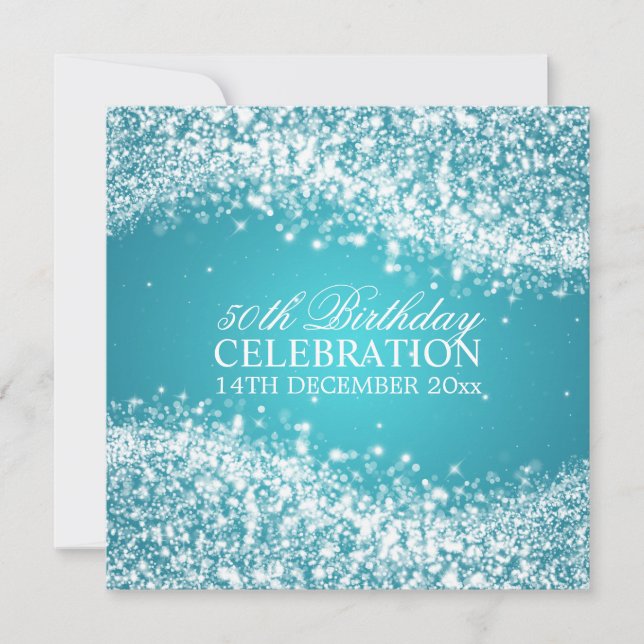 Invitación Elegante 50 aniversario de la fiesta de cumpleaños (Anverso)