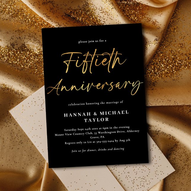 Invitación Elegante 50° Aniversario del Boda del Oro (Subido por el creador)