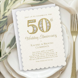 Invitación Elegante 50° Aniversario del Boda del Oro