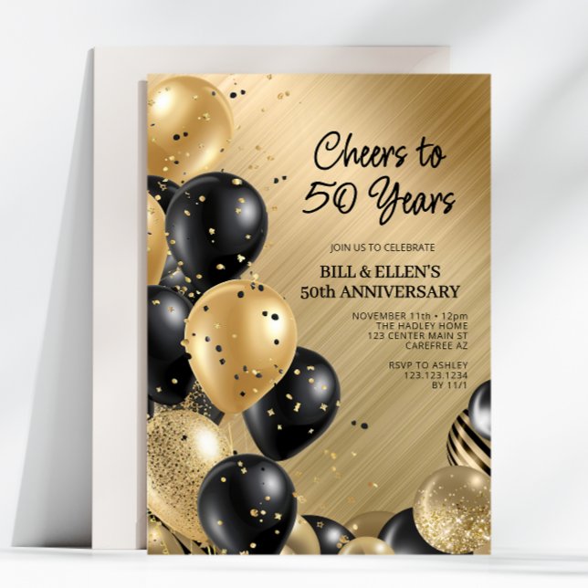Invitación Elegante 50° Aniversario del Boda del Oro (Subido por el creador)
