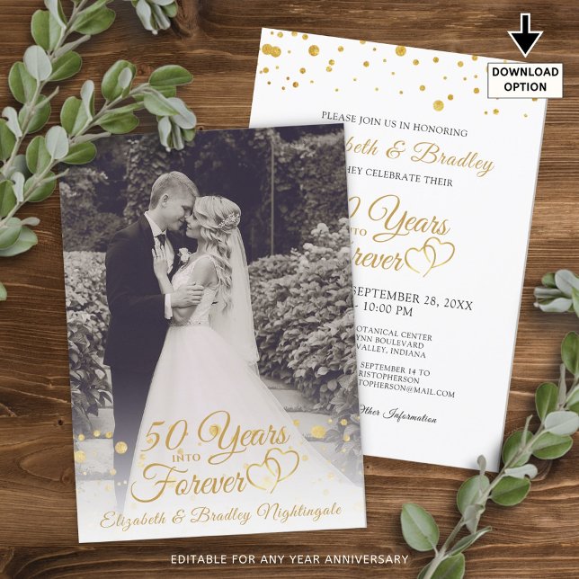 Invitación Elegante 50 AÑOS EN FOREVER (Subido por el creador)