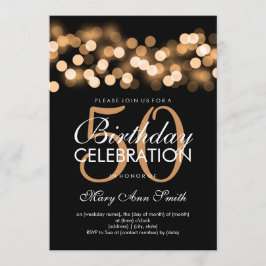 Invitación Elegante 50 cumpleaños Fiesta de oro Hollywood Gla