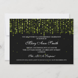 Invitación Elegante 50° Estrella del Partido de Cumpleaños Co