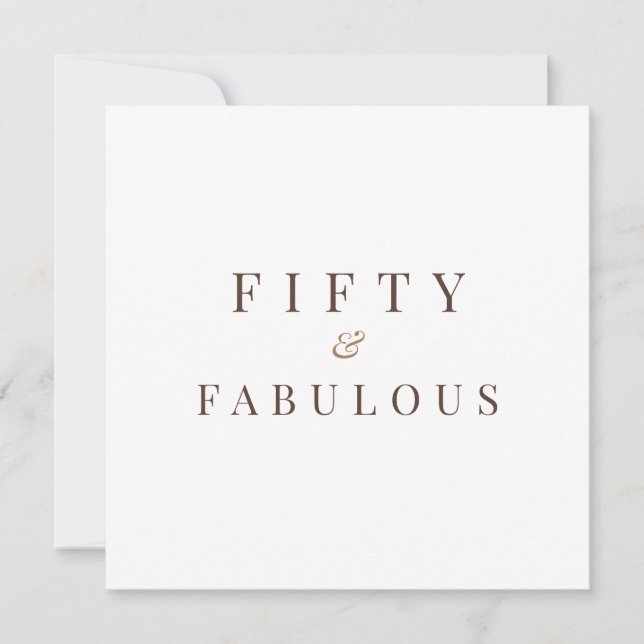 Invitación Elegante 50 y fabuloso cumpleaños 50 (Anverso)