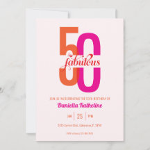Elegante 50 y fabuloso Naranja Rosa 50 cumpleaños
