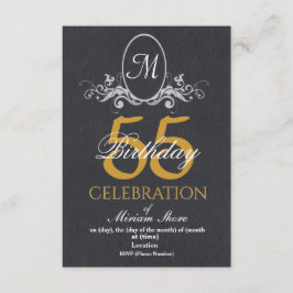 Invitación Elegante 55ª fiesta de cumpleaños invitada texturi