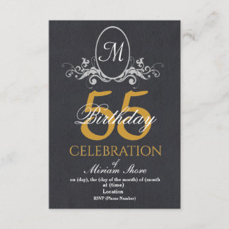 Invitación Elegante 55ª fiesta de cumpleaños invitada texturi