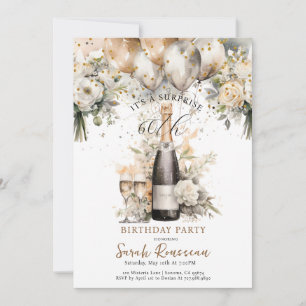 Invitación Elegante 60.ª fiesta de cumpleaños sorpresa