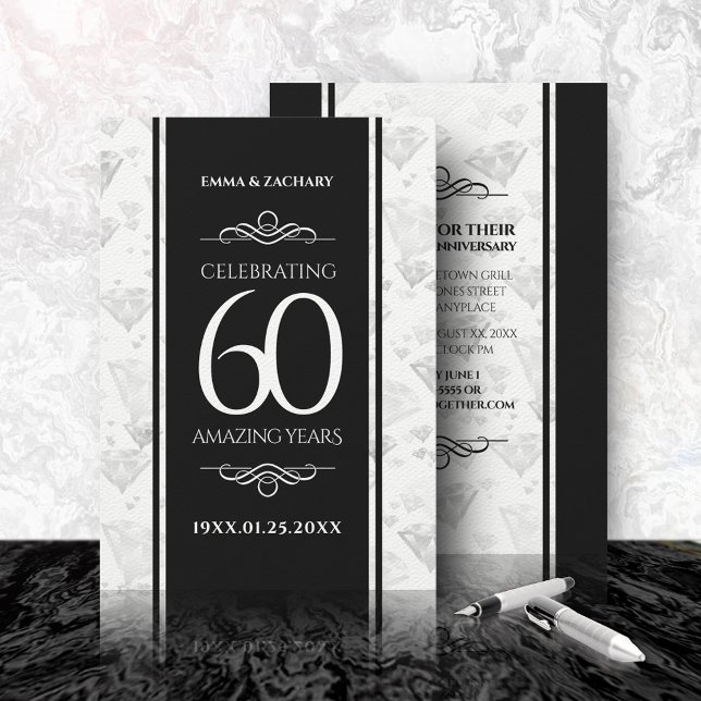 Invitación Elegante 60° Aniversario del Boda del Diamante (Subido por el creador)