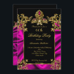 Invitación Elegante 60 cumpleaños fiesta de la seda rico oro<br><div class="desc">Elegante Fiesta de Cumpleaños 60,  Fiesta de Cumpleaños de Ricos Platos de Oro Negro,  Fiesta de Cumpleaños . ¡Puedes cambiar la edad! Personalizar con sus propios detalles.</div>