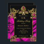 Invitación Elegante 60 cumpleaños fiesta de la seda rico oro<br><div class="desc">Elegante Fiesta de Cumpleaños 60,  Fiesta de Cumpleaños de Ricos Platos de Oro Negro,  Fiesta de Cumpleaños . ¡Puedes cambiar la edad! Personalizar con sus propios detalles.</div>