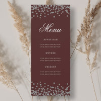 Elegante 70 Menú de cumpleaños Plata Confetti Borg