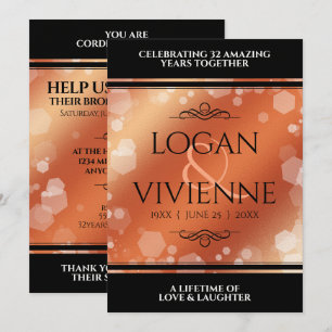 Invitación Elegante 8.º aniversario del Boda de bronce