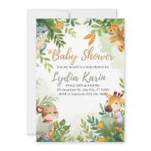 Invitación elegante a baby shower con acuarela azu