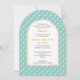Invitación elegante a la Bar Mitzvah Perla
