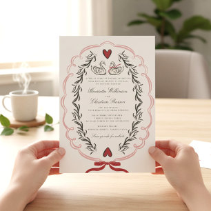 Invitación elegante a la boda con historia de amor