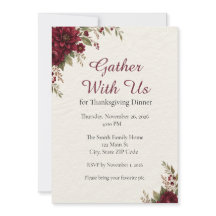 Invitación elegante a la cena de Acción de Gracias