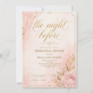 Invitación elegante a la cena de ensayo de color r