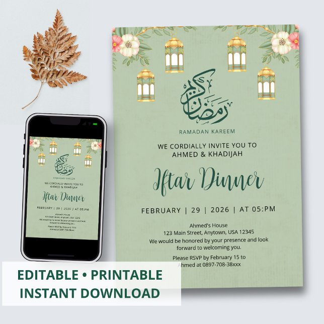 Invitación elegante a la cena de Iftar de Ramadan  (Subido por el creador)
