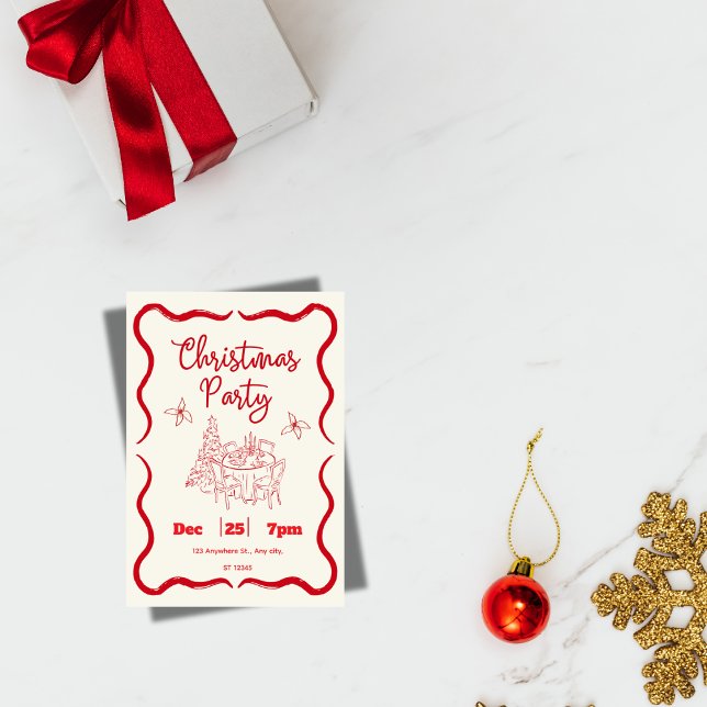 Invitación elegante a la cena de Navidad (Subido por el creador)