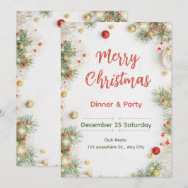 Invitación elegante a la cena de Navidad
