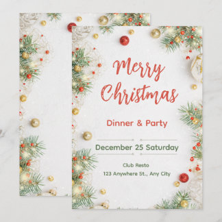 Invitación elegante a la cena de Navidad