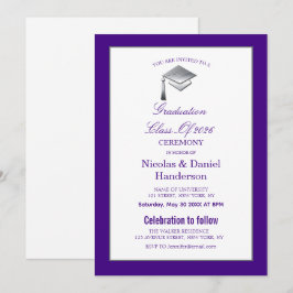 Invitación elegante a la ceremonia de graduación d