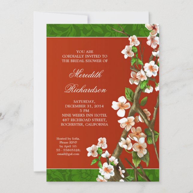 invitación elegante a la ducha de novia (Anverso)