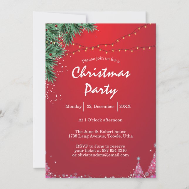 invitación elegante a la fiesta de navidad (Anverso)