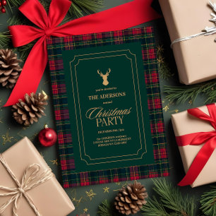 Invitación elegante a la fiesta de Navidad con cua