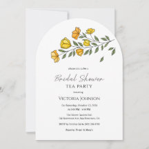 Invitación elegante a la fiesta de té para baby sh