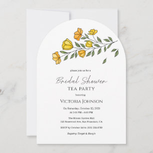 Invitación elegante a la fiesta de té para baby sh