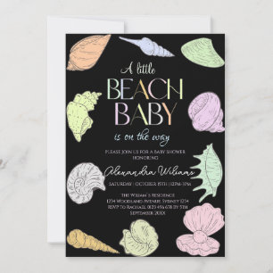 Invitación Elegante A Little Beach Babe Baby Shower