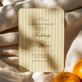 Invitación Elegante a rayas | Boda Beige Classic