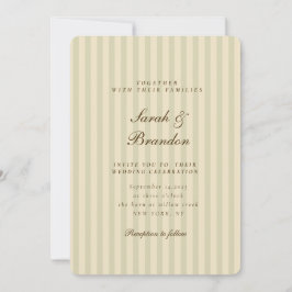 Invitación Elegante a rayas | Boda Beige Classic