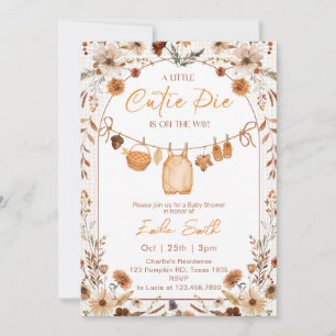 Invitación Elegante A Un pequeño Cutie Pie Boho otoño Bebé du