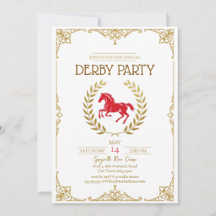 Invitación elegante a una fiesta de Derby, evento